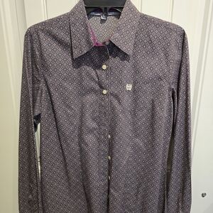 Cinch Women's Purple Geometric Button Down Shirt